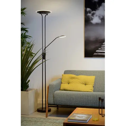 Lampadaire Lucide Champion - Noir - 25,4cm - 20W+4W