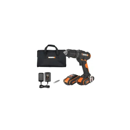 Perceuse-Visseuse à Percussion Worx WX370,1 - 20V - 2 Batteries Li-Ion 2,0Ah - Mandrin 13mm