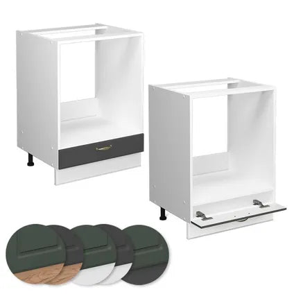 Meuble Bas Pour Four Encastrable - Vicco - Fame-line 38024 - Anthracite-or/blanc - 60x51.6x82 Cm