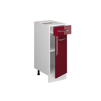 Meuble Bas Cuisine Vicco – R-line – Rouge Brillant Blanc – 30×81.6×46 Cm