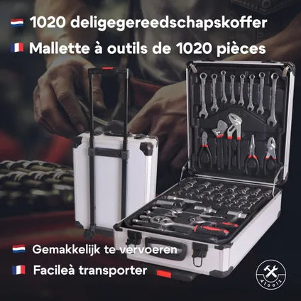 Coffret À Outils Xxl 4toolz 1020 Pièces – Chariot À Outils En Aluminium