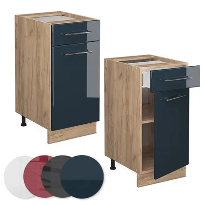 Meuble Bas De Cuisine – Vicco – Fame-line 48840 – Bleu Foncé/chêne Doré – 40x82x51.6cm