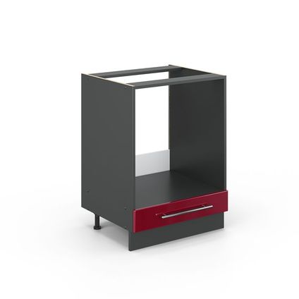 Delvotira | Meuble Bas Pour Four Encastrable - Vicco - Fame-line 35559 - Rouge Bordeaux - 60x51.6x82 Cm