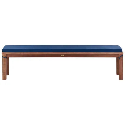 Delvotira | Banc Avec Coussin D'assise Beliani Monsano Marron Bleu 35x170x45 Cm