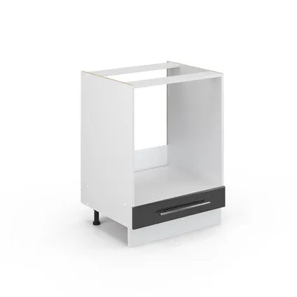 Delvotira | Meuble Bas Pour Four - Vicco - Fame-line 33512 - Anthracite Brillant/blanc - 60x51.6x82 Cm