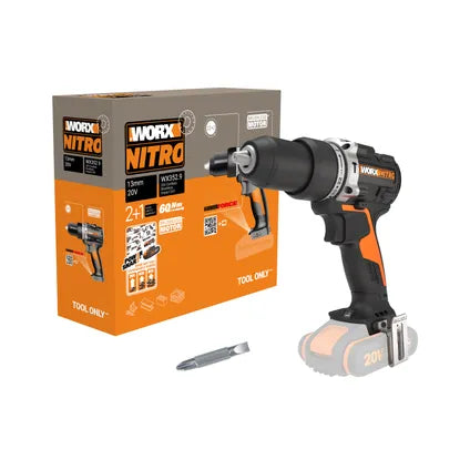 Delvotira | Perceuse-visseuse à percussion Worx WX352.9 - 20V Brushless - (sans batterie)