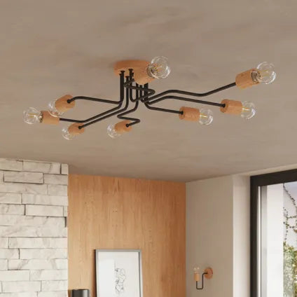 Lustre - Sollux Lighting - Zimbo 8 Noir Led 3000k
