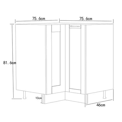 Meuble Haut De Cuisine - Vcm - Colura H. 82 X B. 76 X T. 76 Cm