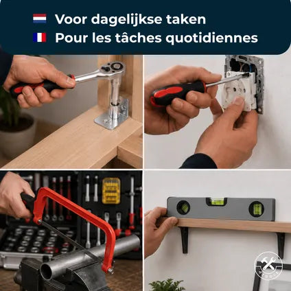Coffret À Outils Métallique 4toolz, 139 Pièces – Avec 4 Compartiments De Rangement