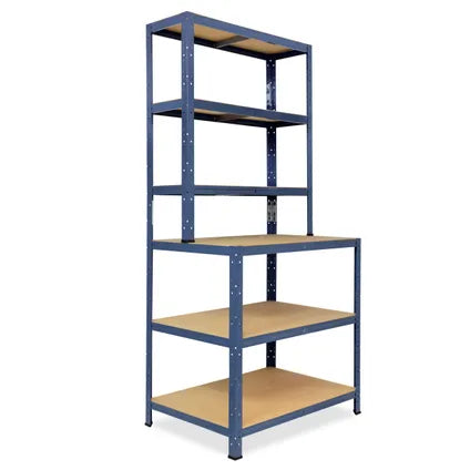 Delvotira | Étagère Rangement Établi Shelfplaza Home 190x80x60 Cm En Bleu Avec 6 Étagères