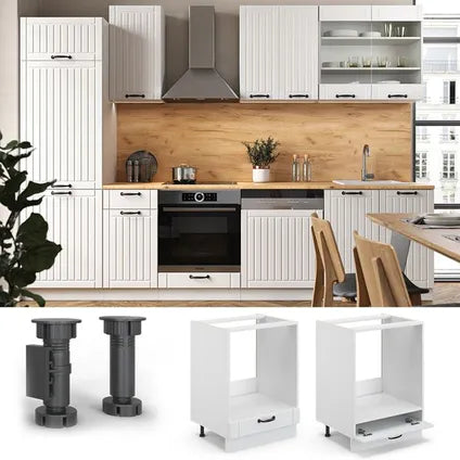Meuble Bas Pour Four Encastrable – Vicco – Fame-line – Blanc Campagne – 60×51.6×82 Cm