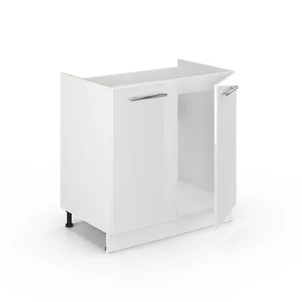 Meuble Bas Sous Évier - Vicco - Fame-line 33505 - Blanc Haute Brillance - 80x82x51.6cm