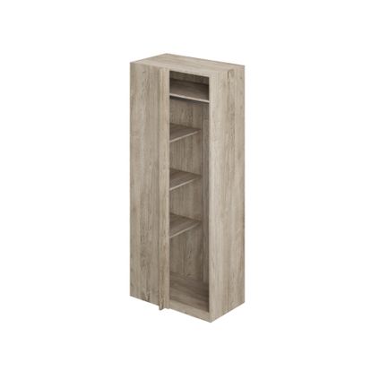 Delvotira | Armoire d’Angle Modulaire Talesa - Chêne - 3 Étagères et Tringle - 235x100 cm