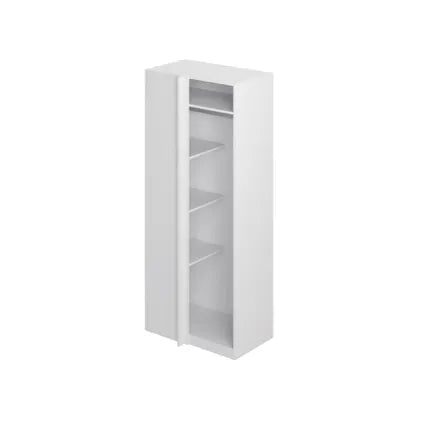 Delvotira | Armoire d’Angle Modulaire Talesa - Blanc - 3 Étagères et Tringle - 235x100 cm