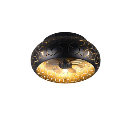 Delvotira | Ventilateur De Plafond - Trio - Bidar - Noir 50x50x22 Cm
