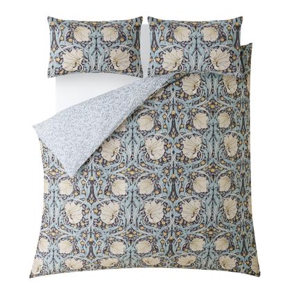 Delvotira | Housse De Couette William Morris Pour Lit En 140 Pimpernel 200 X 200cm Bleu Indigo