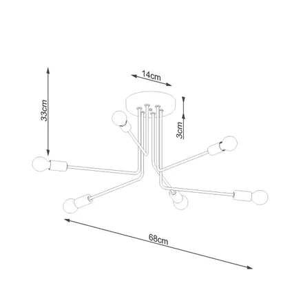 Lustre – Sollux Lighting – Torah 6 Noir Led 4000k