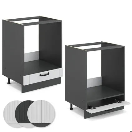 Meuble Bas Pour Four Encastrable - Vicco - Fame-line 36056 - Blanc Campagne - 60x82x51.6 Cm