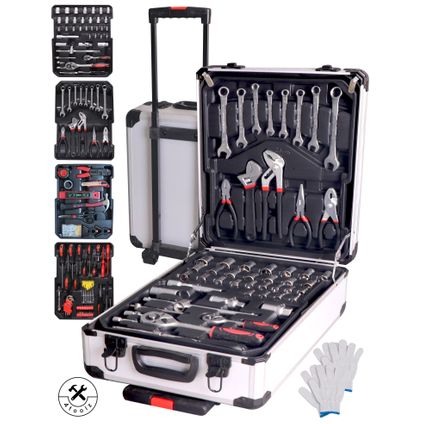 Delvotira | Coffret À Outils Xxl 4toolz 1020 Pièces - Chariot À Outils En Aluminium