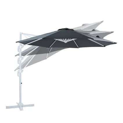 Parasol Flottant Axi Marisol Rond Diam. 300 Cm En Blanc/gris.