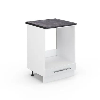 Delvotira | Meuble Pour Four Encastrable - Vicco - Fame-line - Blanc Brillant - 60x60x82 Cm