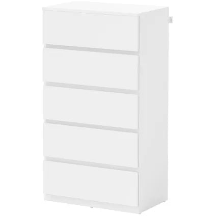 Delvotira | Commode Sans Poignées 4goodz À 5 Tiroirs, 33 X 55 X 100 Cm - Blanche