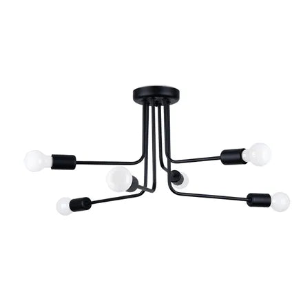 Delvotira | Lustre - Sollux Lighting - Torah 6 Noir Led 3000k