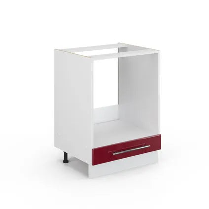 Delvotira | Meuble Pour Four Encastrable - Vicco - Fame-line 34785 - Rouge Bordeaux/blanc - 60x51.6x82 Cm