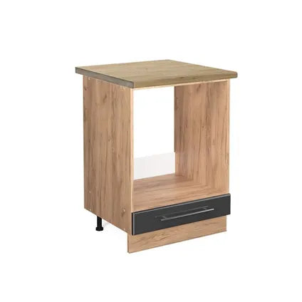 Delvotira | Meuble Bas Pour Four - Vicco - Fame-line 45562 - Anthracite Chêne Doré - 60x82x60 Cm