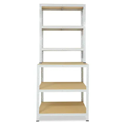 Étagère Rangement Établi Shelfplaza Office 190x80x60 Cm En Gris Clair Avec 6 Étagères