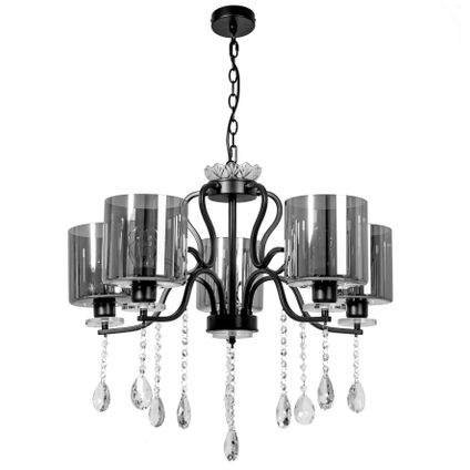Delvotira | Lustre Toolight App958-5cp Noir 67x67x54cm