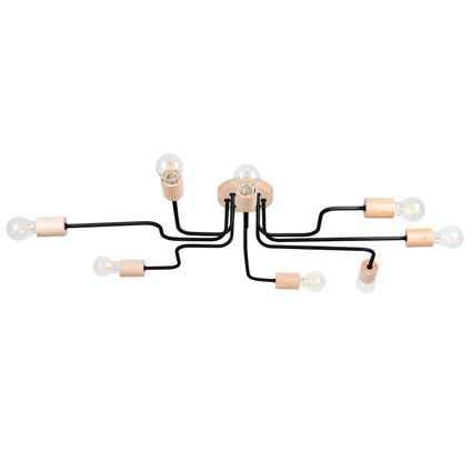 Delvotira | Lustre - Sollux Lighting - Zimbo 8 Noir Led 3000k