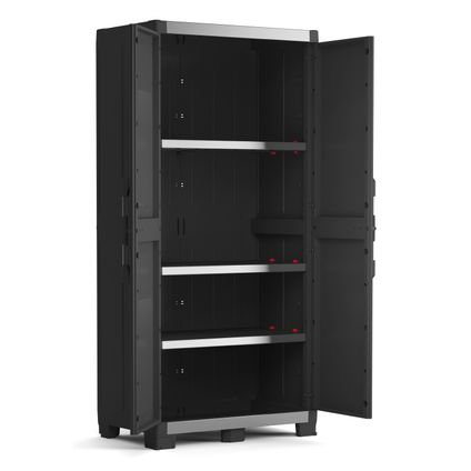 Delvotira | Armoire garage Keter XL haute 54x89x188cm noir