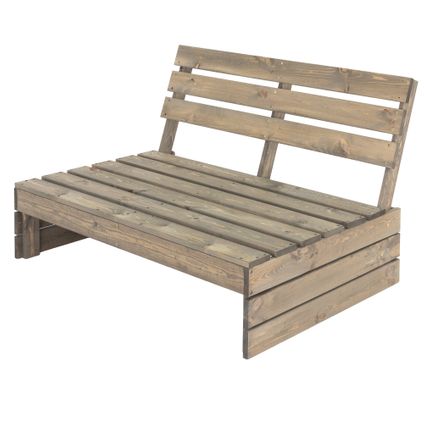 Delvotira | Banc de jardin 3 places ML-Design en bois massif de sapin 116x76,5x80 cm gris avec dossier de jardin