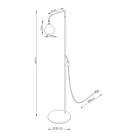 Lampadaires Sollux Lighting Nox Ocre Rouge Acier