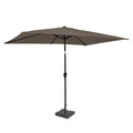 Delvotira | Parasol De Jardin Rectangulaire 200x300 Cm Taupe – Inclinable Avec Manivelle – Toile Upf 50+ – Avec Pied 20 Kg Et Housse