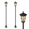 Delvotira | Lampadaire Solaire De Jardin Collahausse - Acier Inoxydable - 186 Cm - Lot De 2