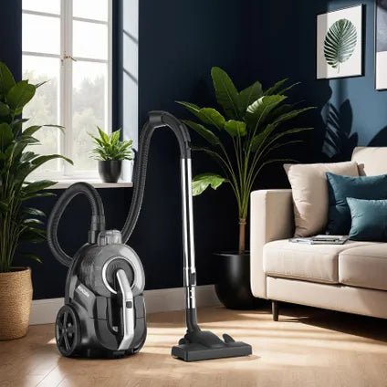 Tectake Aspirateur Vc900 – 900 W – Sans Sac – Sols Durs Et Tapis – Noir/gris