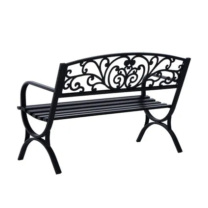 Banc De Jardin Collahausse – Acier Fonte Noir – 127x60x85 Cm – 3 Places 240 Kg