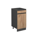 Delvotira | Meuble Bas De Cuisine - Vicco - R-line 39711 - Chêne Doré Anthracite - 40x81.6x46 Cm