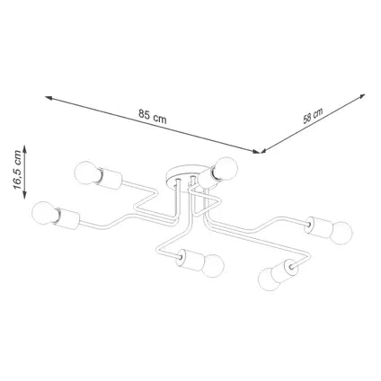 Lustre – Sollux Lighting – Zimbo 6 Blanc Led 3000k