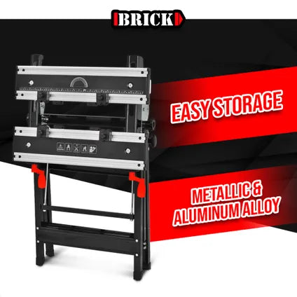 Brick – Etabli Télescopique Métallique 60 X 58 X 77cm – Charge Max 100kg – Brick