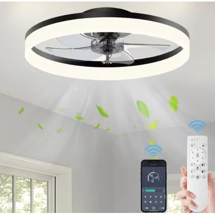 Delvotira | Ventilateur de plafond avec éclairage - Lichtendirect - Plafonnier intelligent 50 cm