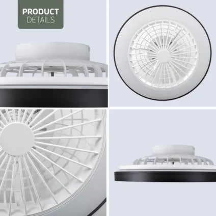 Ventilateur Plafond Avec Lumiere – Varin – Noir/blanc – Diam. 50 Cm – Tuya Wi-fi, Silencieux