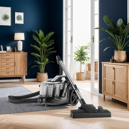 Tectake Aspirateur Vc900 – 900 W – Sans Sac – Sols Durs Et Tapis – Noir/gris