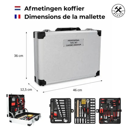 Coffret À Outils Métallique 4toolz, 139 Pièces – Avec 4 Compartiments De Rangement