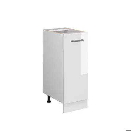 Delvotira | Meuble Bas Apothicaire Vicco R-line Blanc Haute Brillance 30x81,6x46 Cm
