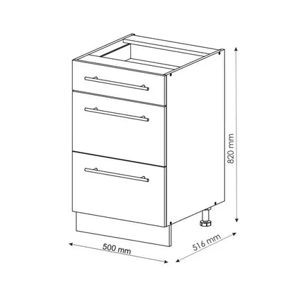 Meuble Bas Cuisine Vicco – Fame-line 38359 – Anthracite/chêne Doré – 50x82x51.6 Cm