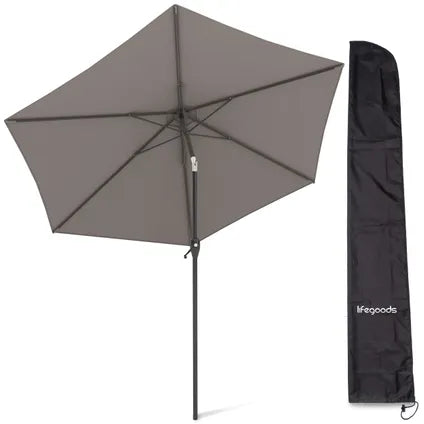Parasol – Lifegoods – Jardin – Ø270 Cm – Inclinable – Imperméable – Taupe