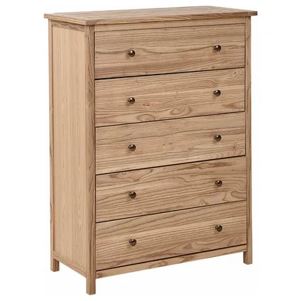 Delvotira | Commode À 5 Tiroirs Beliani Salton Marron 39x85x111 Cm